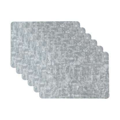 Textured Grey Muse Dining Table Mat Set of 6 - Pano