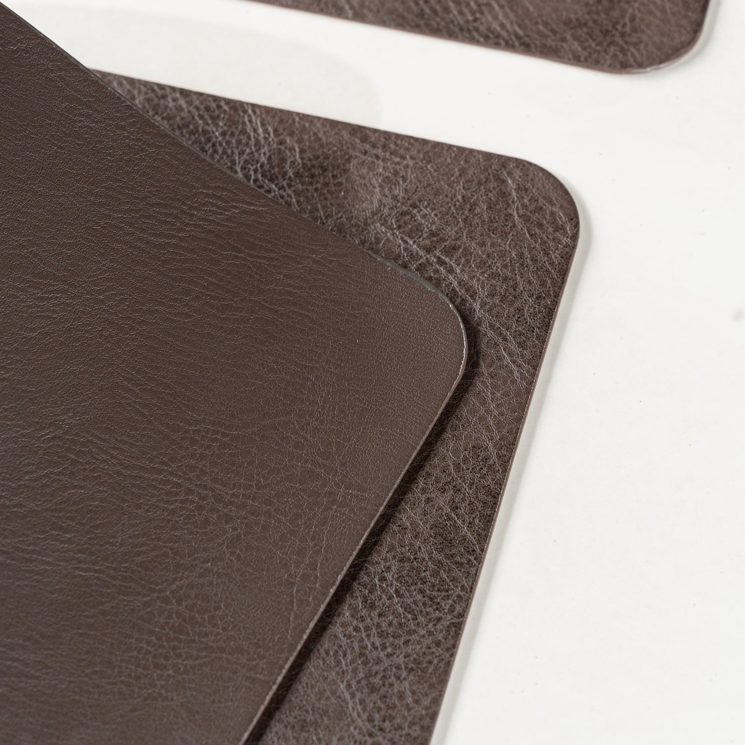Muse Textured Leather Brown Dining Table Mat Set of 6 - Pano