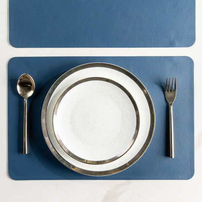 Muse Textured Navy Dining Table Mat Set of 6 - Pano