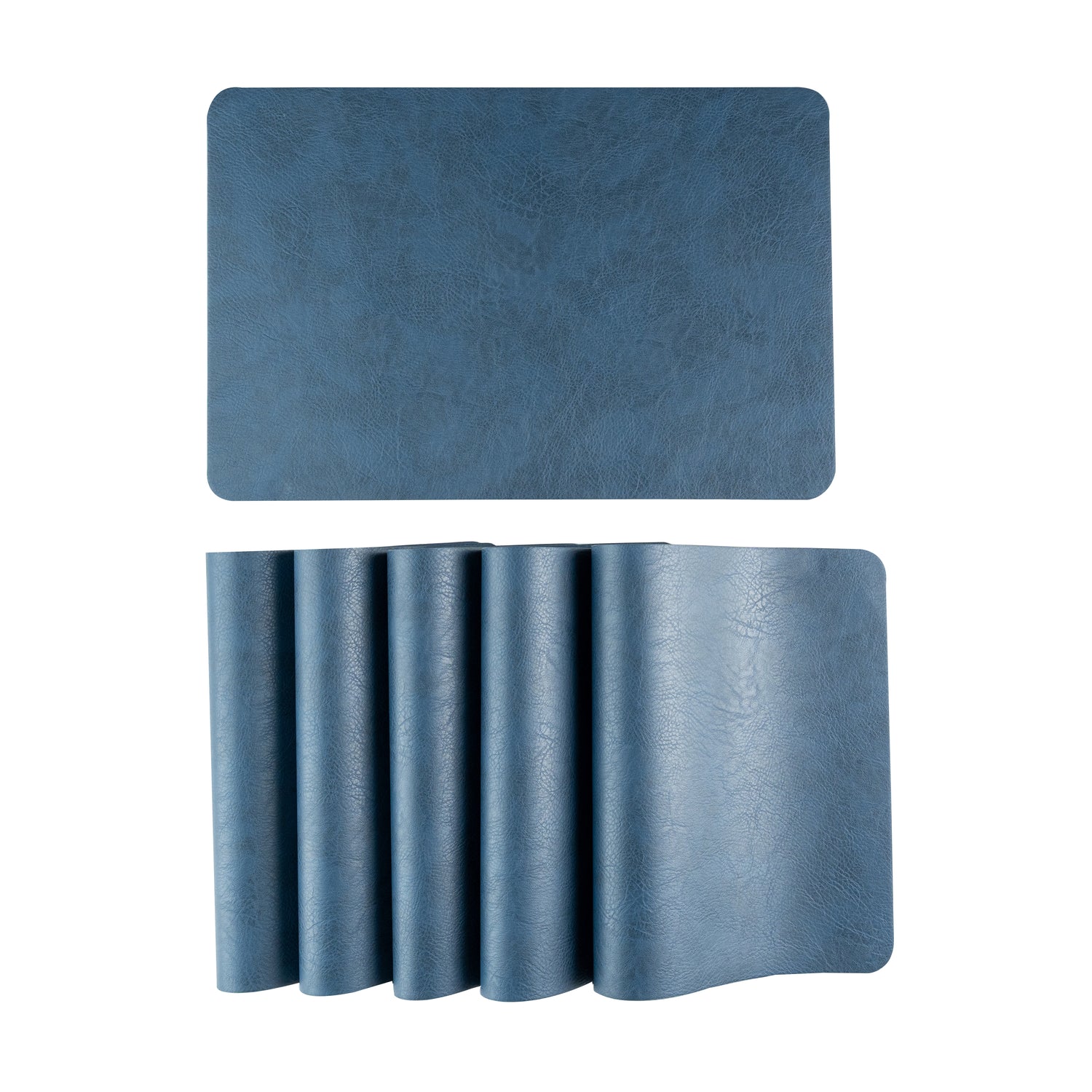 Muse Textured Navy Dining Table Mat Set of 6 - Pano