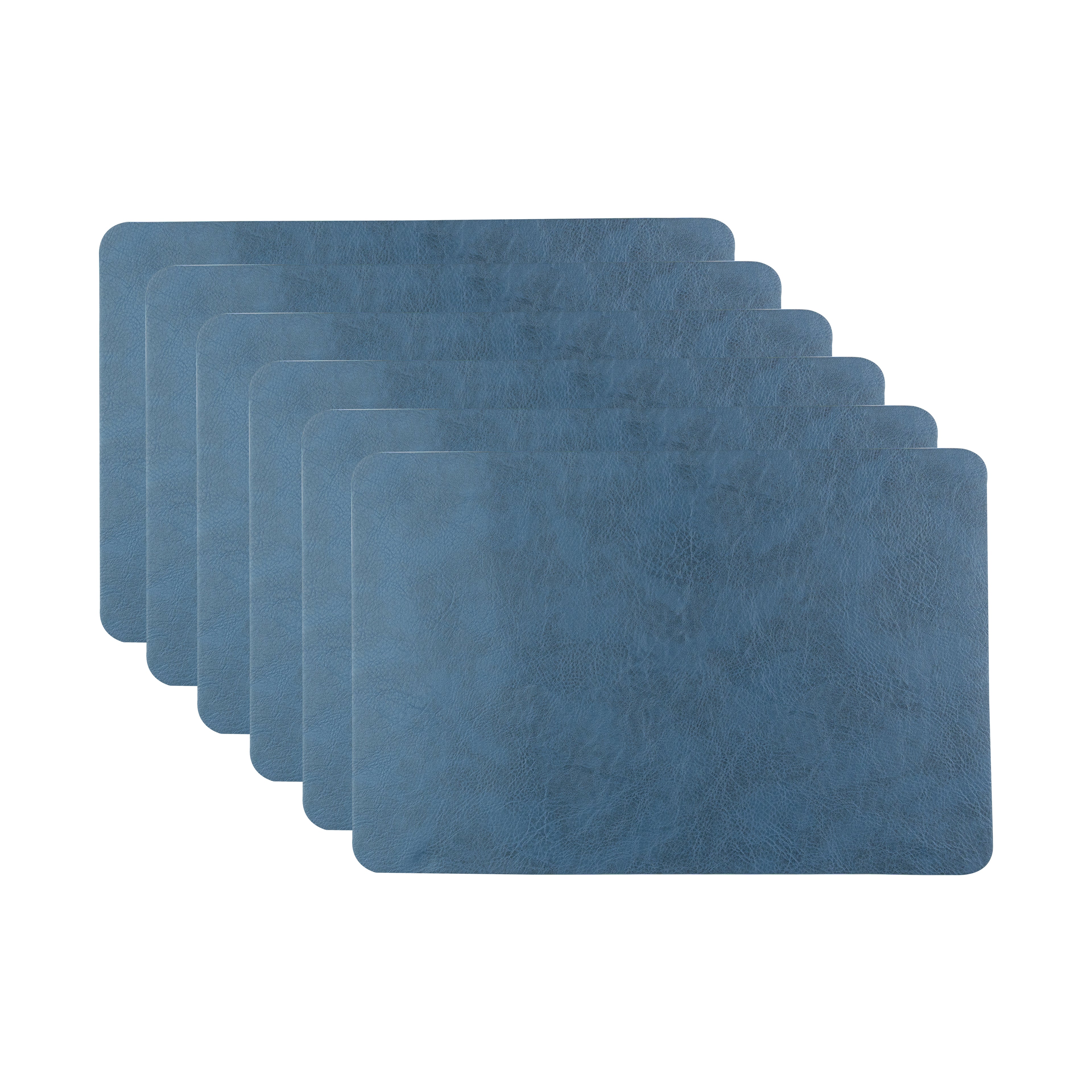 Muse Textured Navy Dining Table Mat Set of 6 - Pano