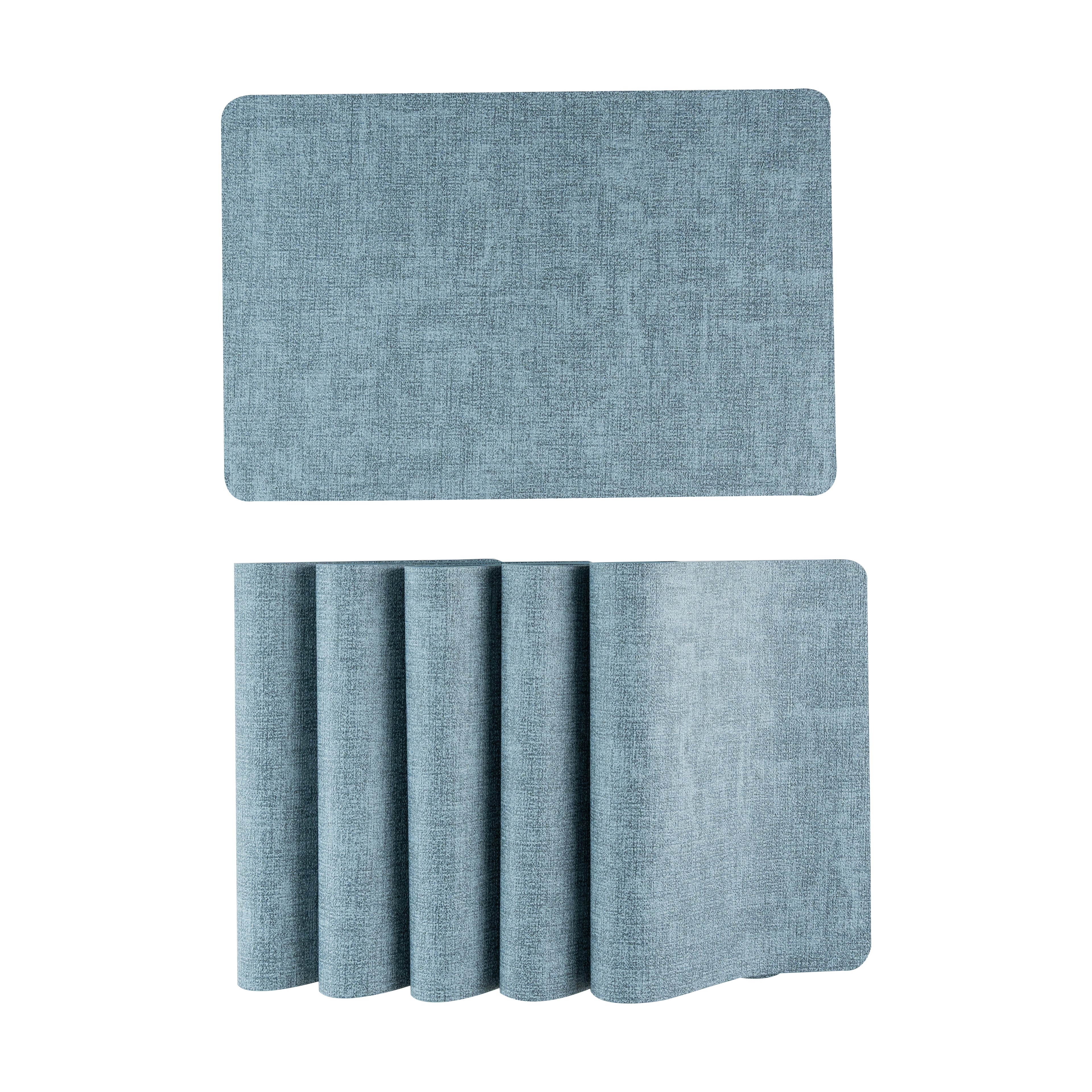 Textured Navy Muse Dining Table Mat Set of 6 - Pano