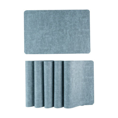 Textured Navy Muse Dining Table Mat Set of 6 - Pano