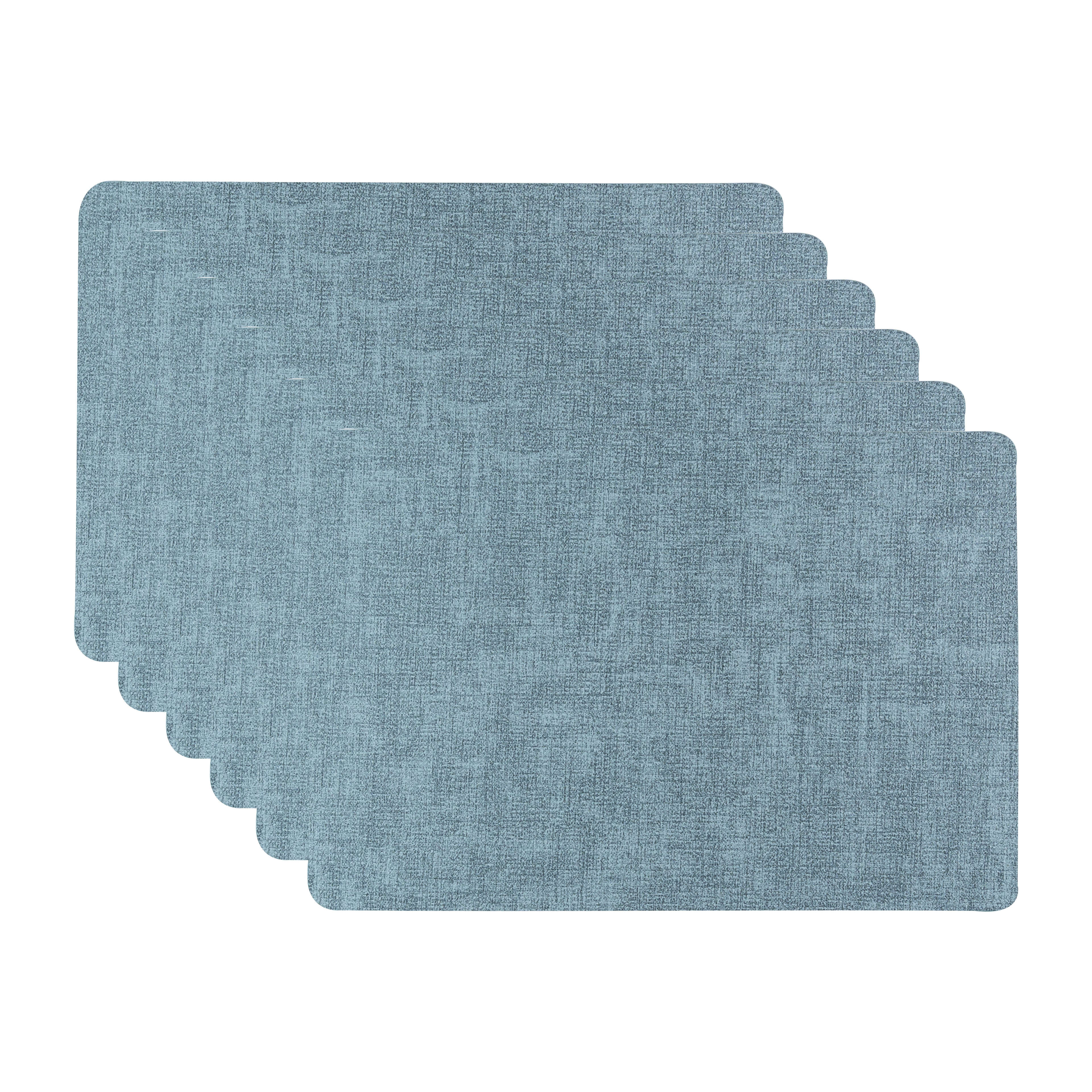 Textured Navy Muse Dining Table Mat Set of 6 - Pano