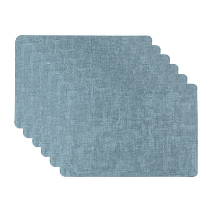 Textured Navy Muse Dining Table Mat Set of 6 - Pano