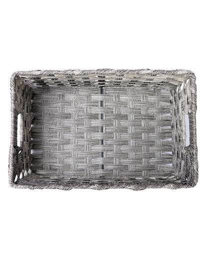 Imported Hudson Plastic Wicker Basket Grey - Pano Pano