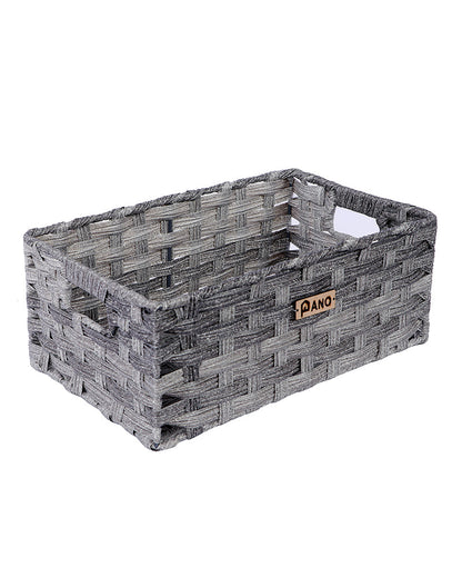 Imported Hudson Plastic Wicker Basket Grey - Pano Pano