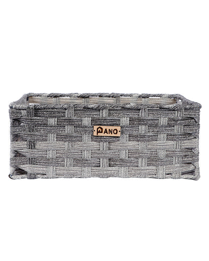 Imported Hudson Plastic Wicker Basket Grey - Pano Pano