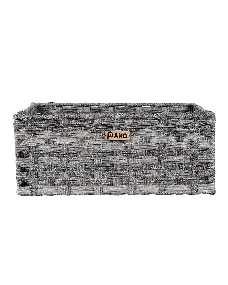 Imported Hudson Plastic Wicker Basket Grey - Pano Pano