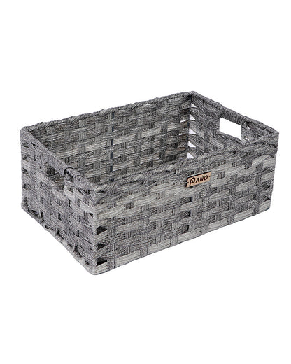 Imported Hudson Plastic Wicker Basket Grey - Pano Pano