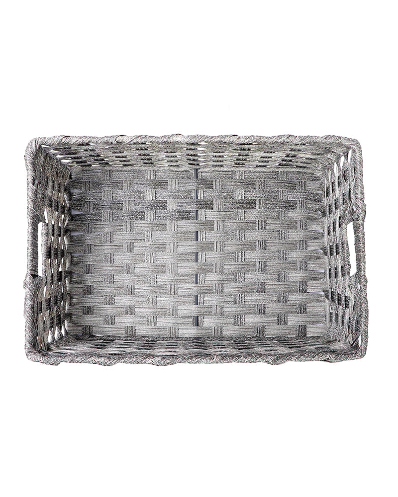 Imported Hudson Plastic Wicker Basket Grey - Pano Pano
