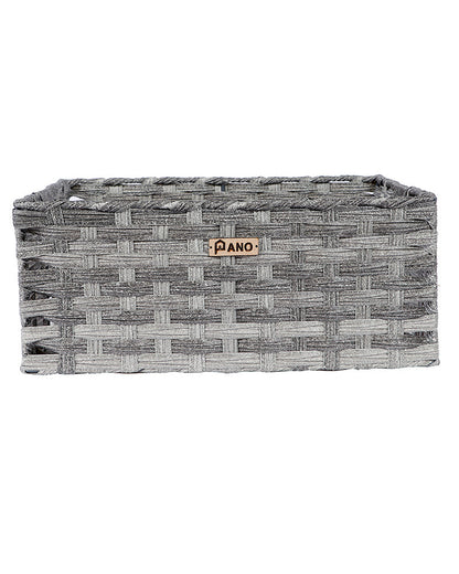 Imported Hudson Plastic Wicker Basket Grey - Pano Pano
