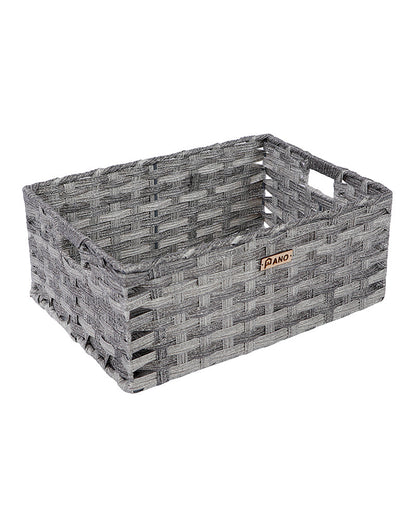 Imported Hudson Plastic Wicker Basket Grey - Pano Pano