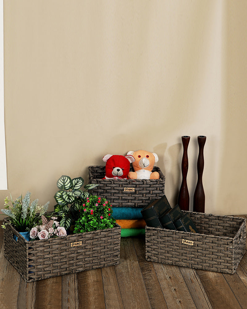 Hudson Wicker Basket Wood Brown - Pano Pano