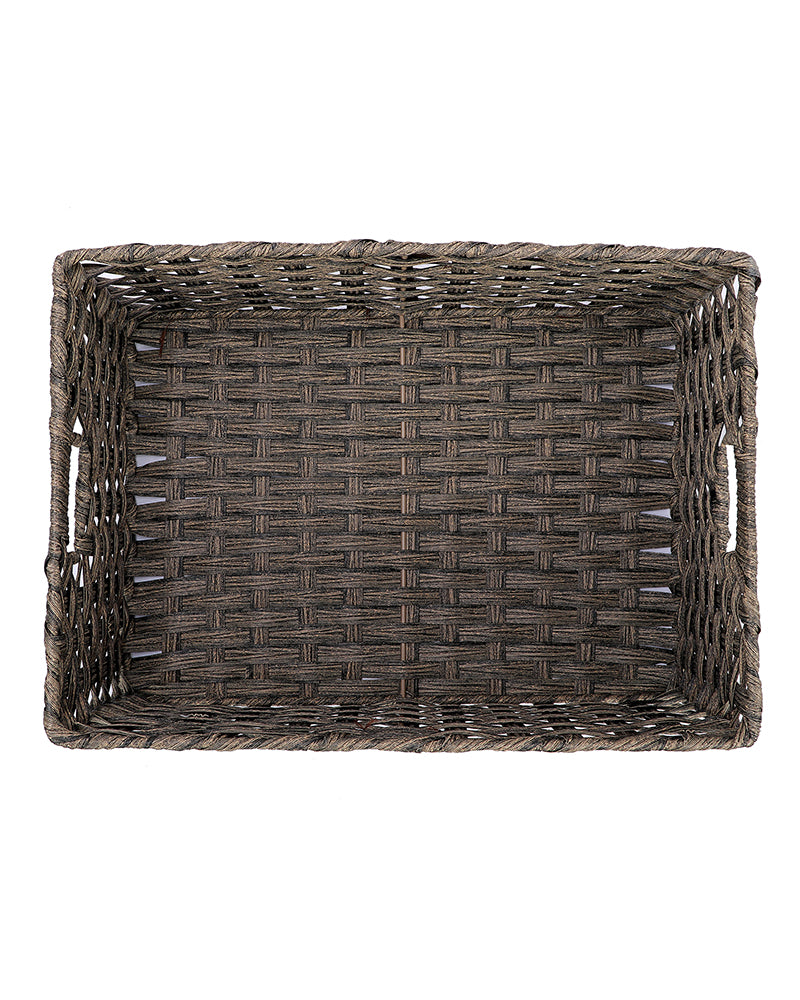 Manhattan Wicker Basket Wood Brown