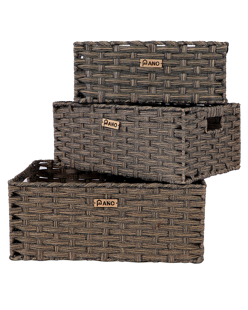 Manhattan Wicker Basket Wood Brown