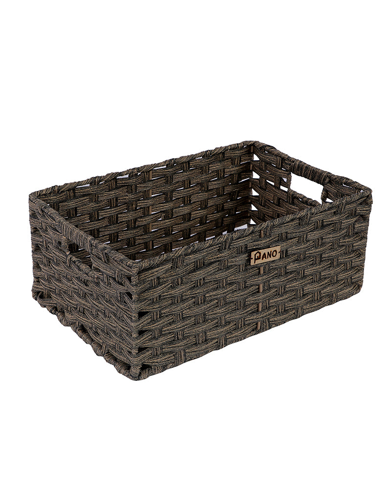 Manhattan Wicker Basket Wood Brown