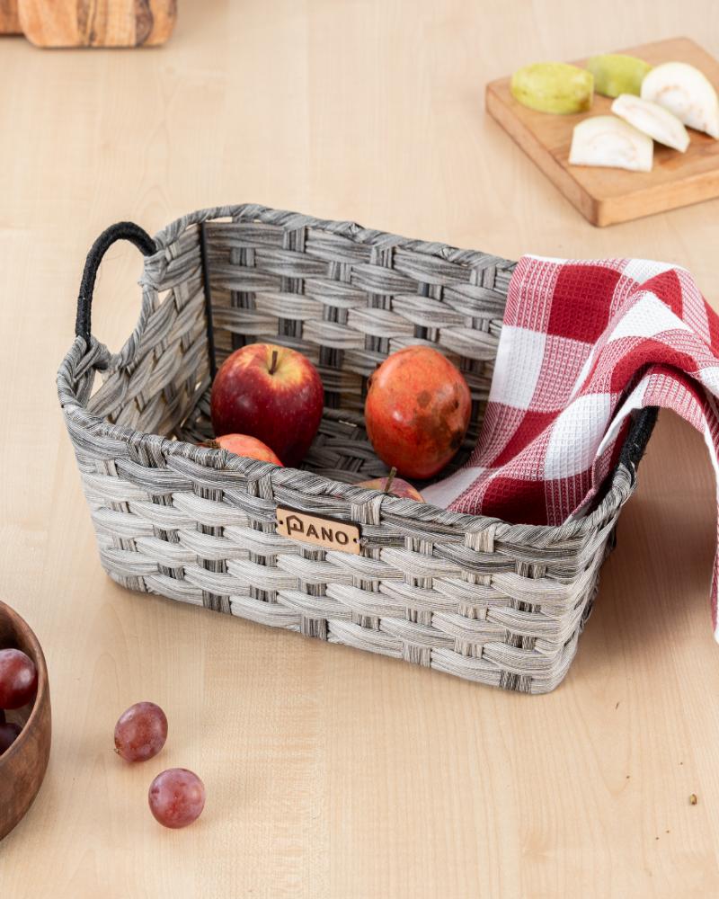 Wicker Kitchen Utility Maxwell Basket Ash Grey | Storage Organiser  - Pano