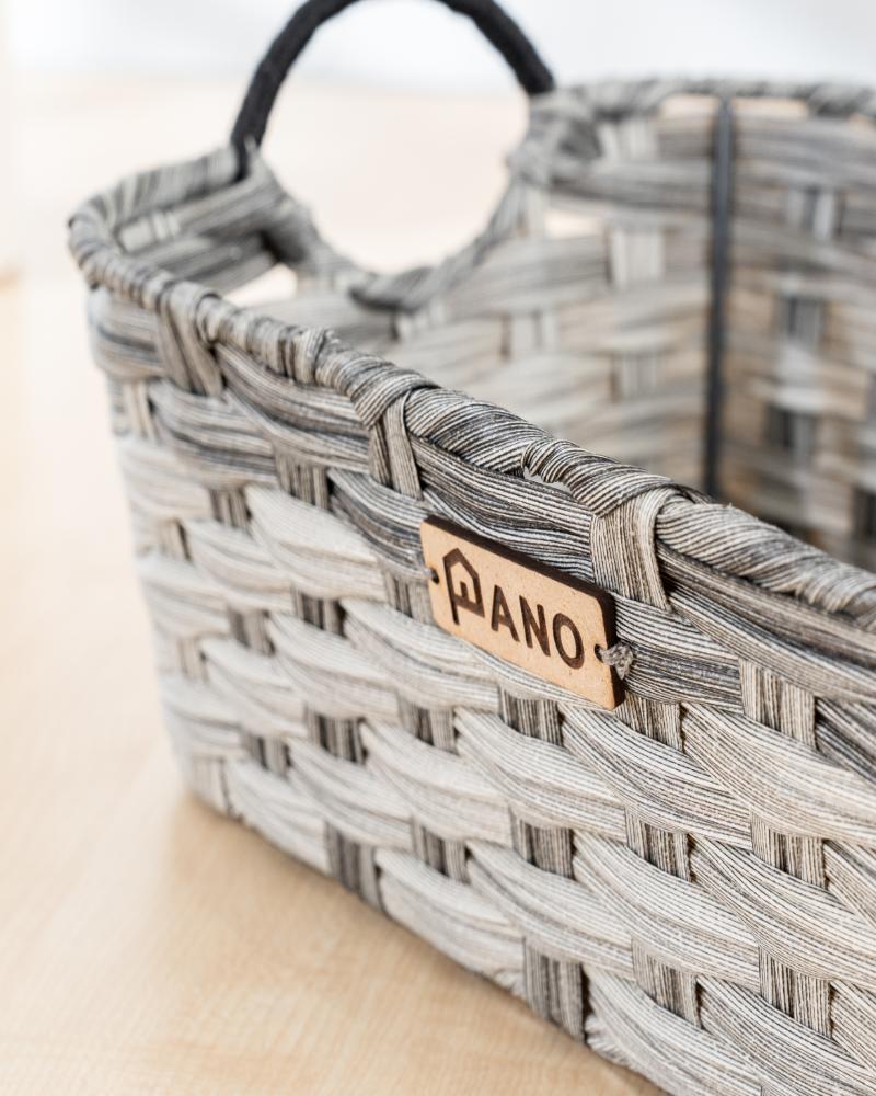 Wicker Kitchen Utility Maxwell Basket Ash Grey | Storage Organiser  - Pano