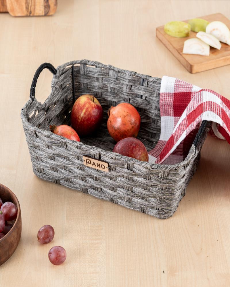 Wicker Kitchen Utility Maxwell Basket Charcoal | Storage Organiser - Pano