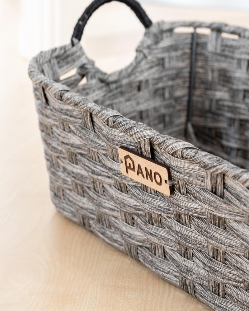 Wicker Kitchen Utility Maxwell Basket Charcoal | Storage Organiser - Pano