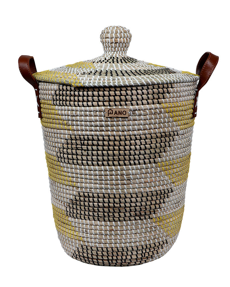 Miami Sea Grass Basket with Lid - Pano