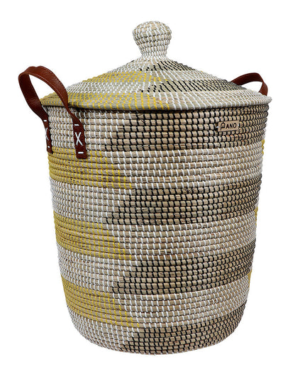 Miami Sea Grass Basket with Lid - Pano Pano