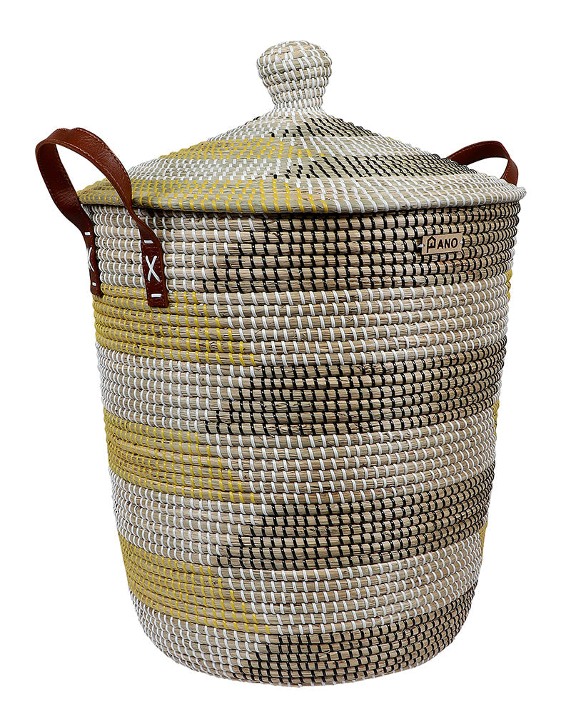 Miami Sea Grass Basket with Lid - Pano