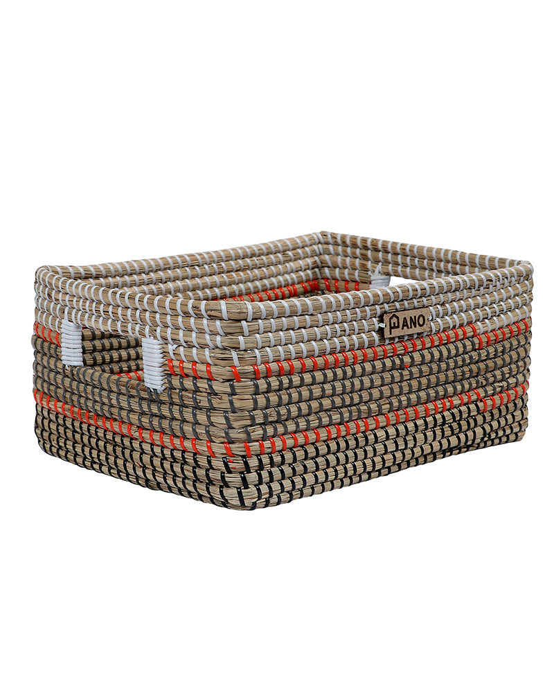 Nicobar Natural See Grass Storage Basket Pano