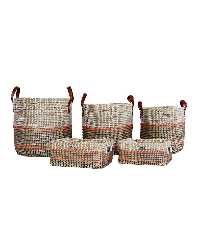 Nicobar Natural See Grass Storage Basket Pano
