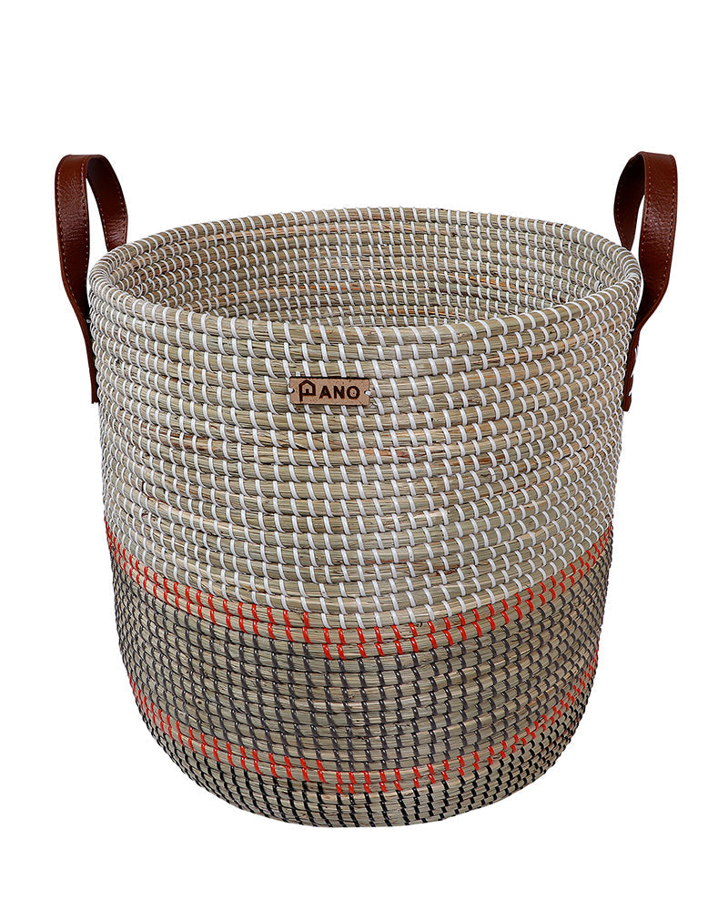 Nicobar Natural See Grass Storage Basket Pano