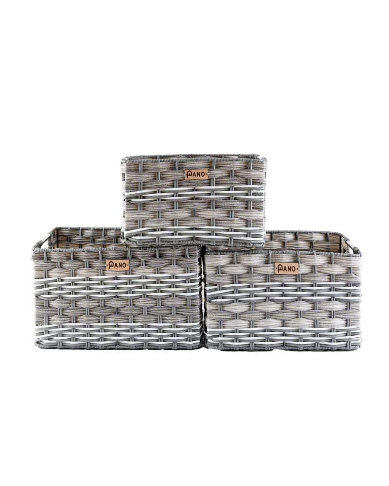 Wicker Storage Oliver Basket Grey | Storage Organiser  - Pano