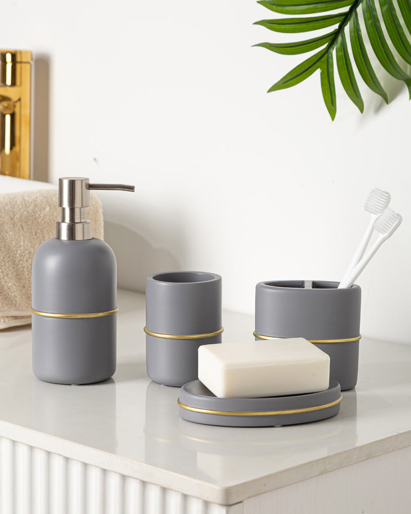 Luxurious Polyresin Bath Set Grey, The best Gifting Choice Pano