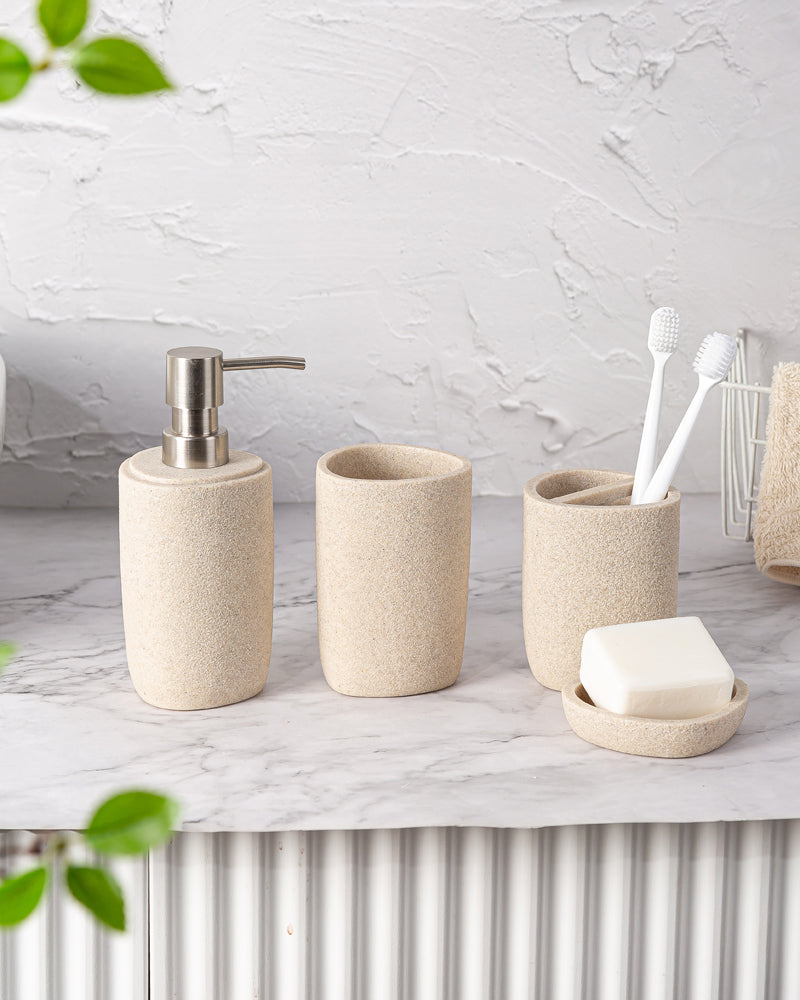 Premium Polyresin Bath Set Sand Pano