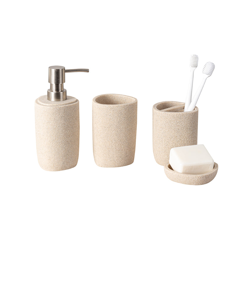 Premium Polyresin Bath Set Sand Pano