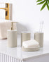 White Golden Polyresin 4 Pcs Bath Set Pano