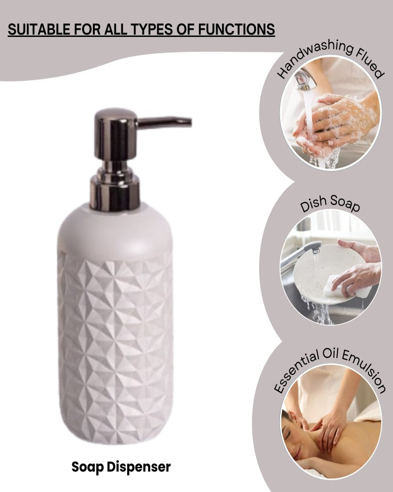 Luxurious Polyresin 4 Pcs Bath Set Metal Grey ,The Best Gifting Choice Pano