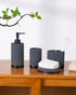 Exclusive Polyresin Bath Decor Bathroom Accessory Set of 4 Charcoal Pano