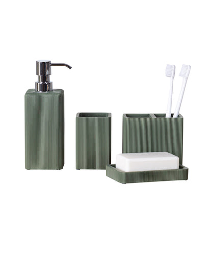 Exclusive Polyresin Bath Decor Bathroom Accessory Set of 4 Pano