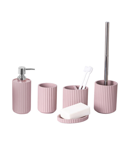 Exclusive Polyresin Bath Decor Bathroom Accessory Set of 4 Pano