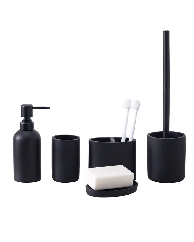 Exclusive Polyresin Bath Decor Bathroom Accessory Set of 4- Pano