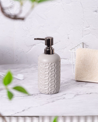 Luxurious Polyresin 4 Pcs Bath Set Metal Grey ,The Best Gifting Choice Pano