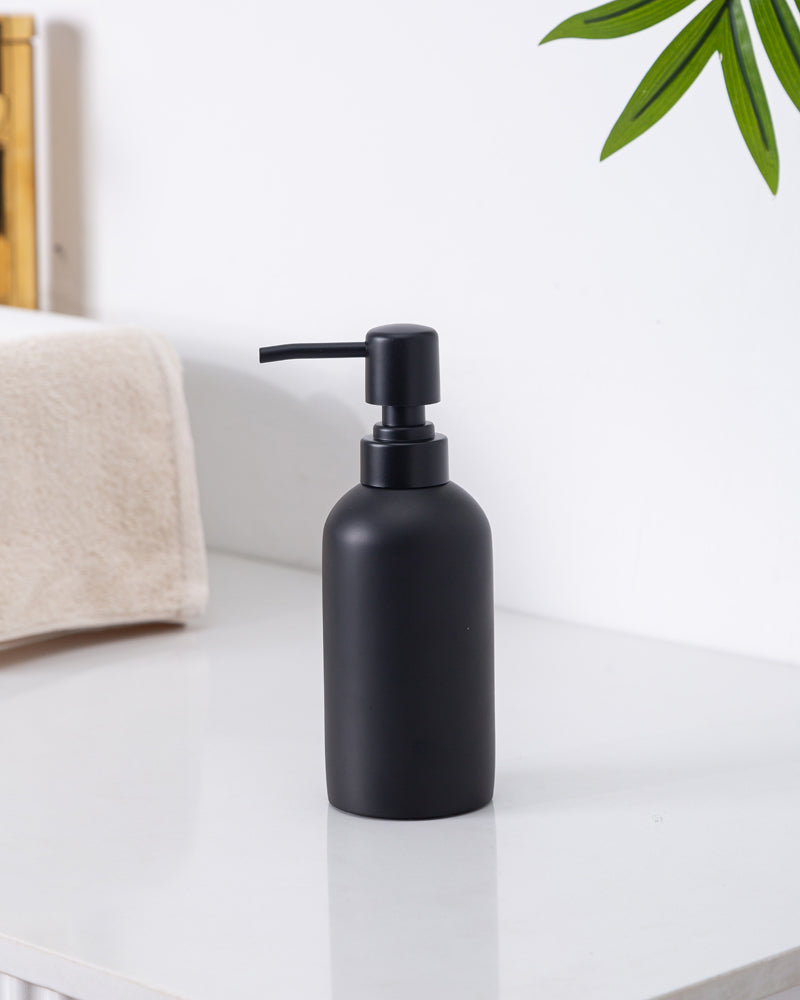 Black Polyresin Soap Dispenser by Pano