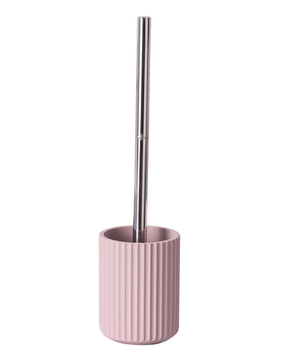 Polyresin Toilet Cleaner Brush with Holder Stand for Bathroom, Blush- Pano Pano