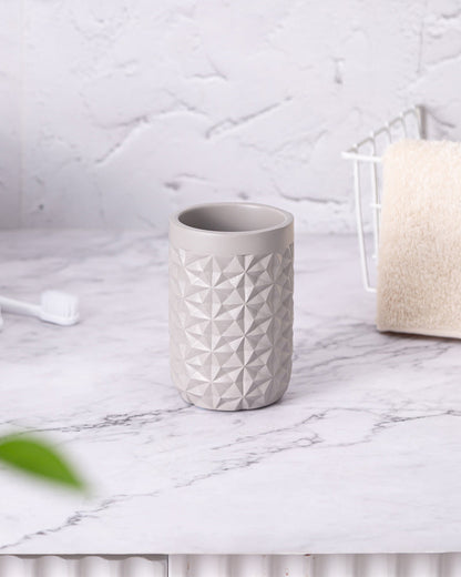 Luxurious Polyresin 4 Pcs Bath Set Metal Grey ,The Best Gifting Choice Pano