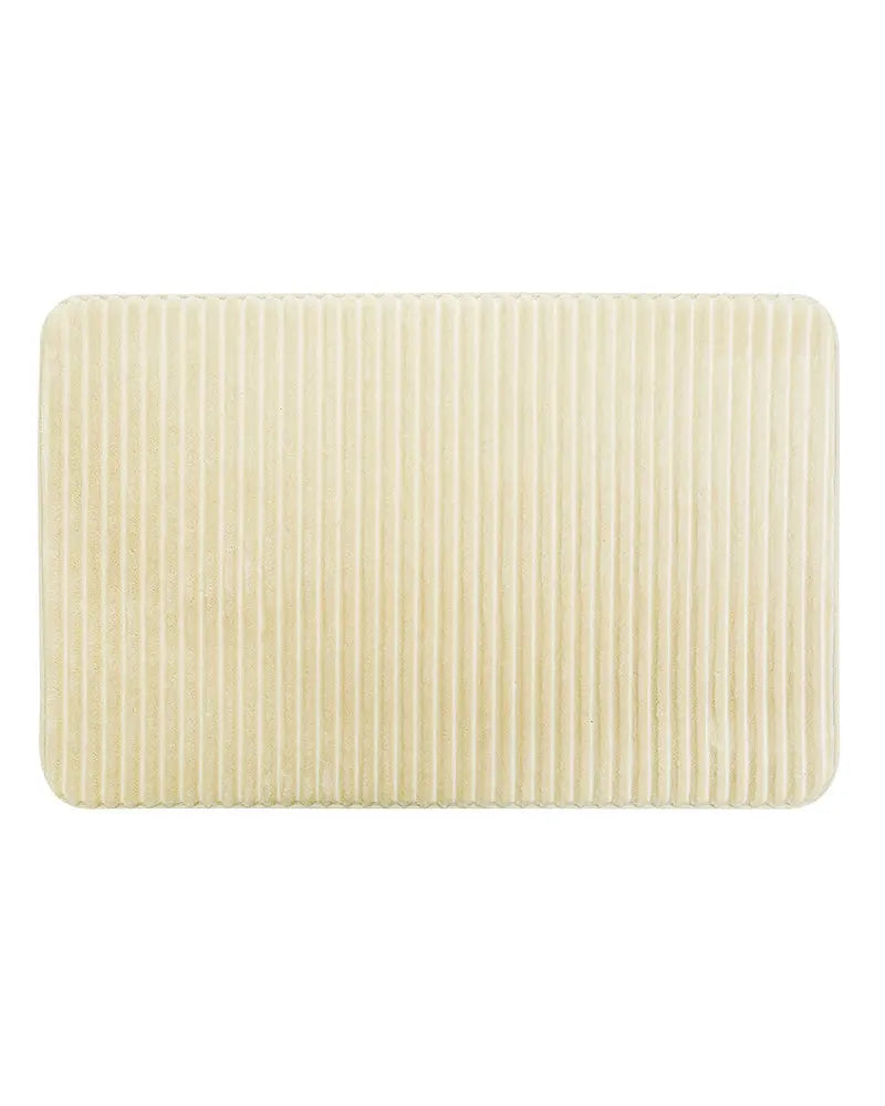Pin Stripe Memory Foam Anti Skid Beige Bathmat