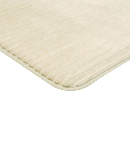 Pin Stripe Memory Foam Anti Skid Beige Bathmat
