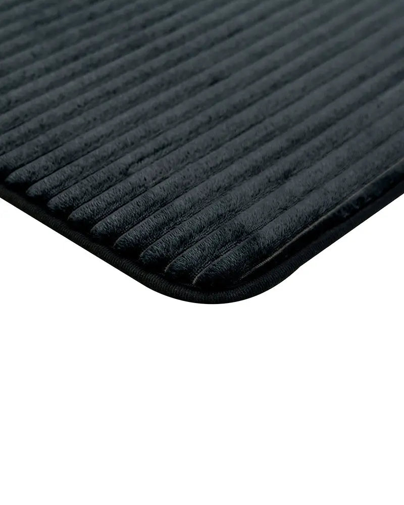 Pin Stripe Memory Foam Anti Skid Charcoal Bathmat