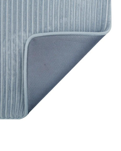 Pin Stripe Memory Foam Anti Skid Grey Bathmat