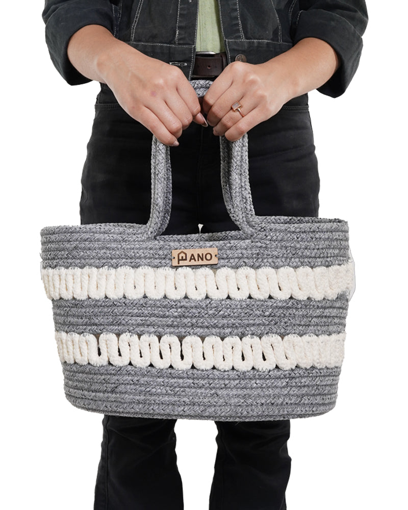 Solana Multi Purpose Grey Tote Hand Basket 